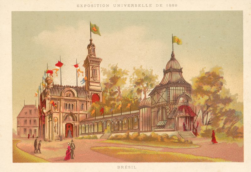 Paviljongen i Brasilien, världsutställningen 1889, Paris av French School