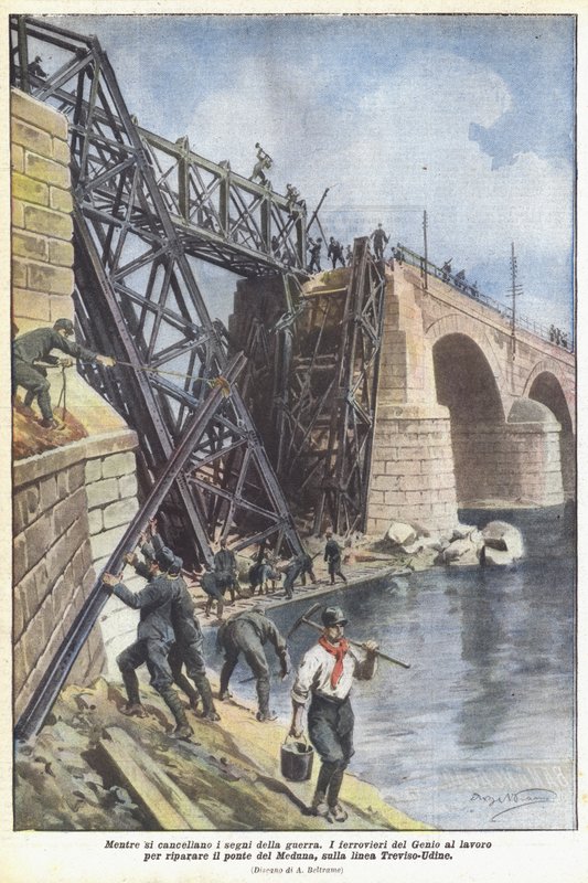 Medan krigstecken raderas av Achille Beltrame
