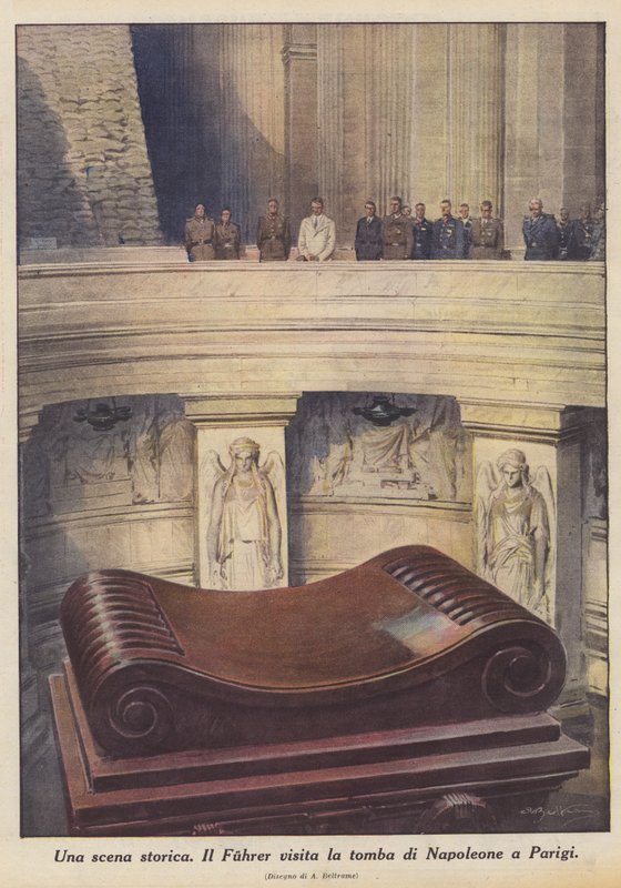 En historisk scen (färg litho) av Achille Beltrame