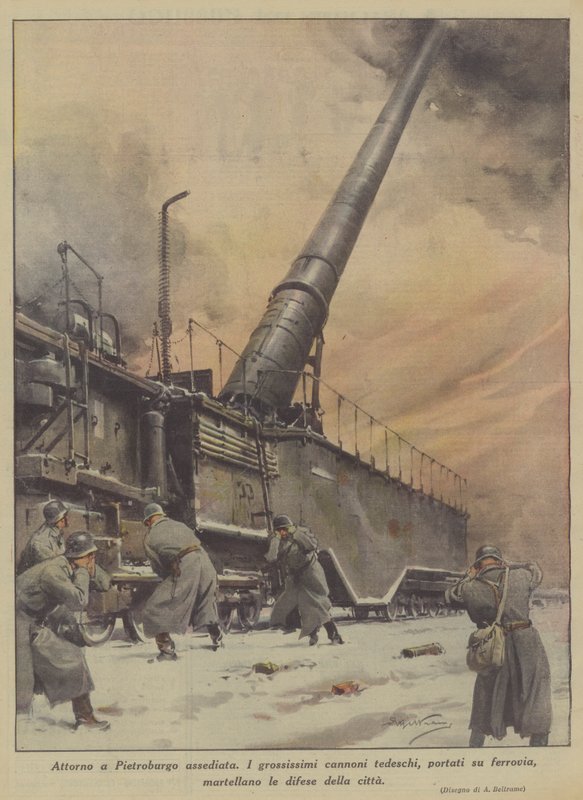 Runt det belägrade Petersburg (Colour Litho) av Achille Beltrame