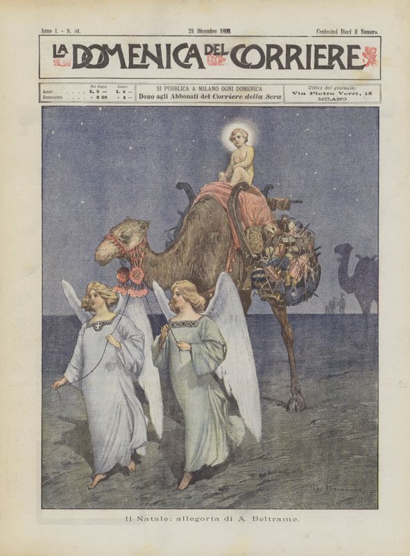 Jul, en allegori av A Beltrame av Achille Beltrame