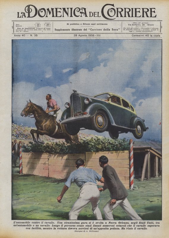 Bilen mot hästen av Achille Beltrame