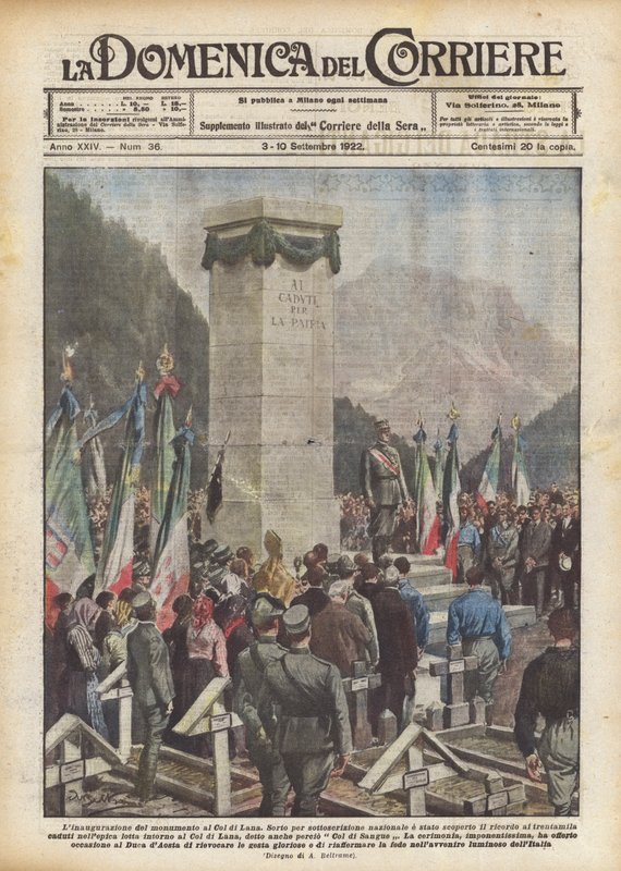 Invigningen av monumentet vid Col di Lana av Achille Beltrame