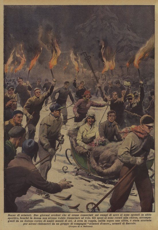 Skidåkares bröllop av Achille Beltrame