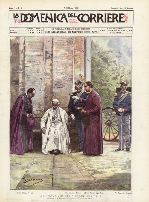 SS Leo XIII i Vatikanträdgården av Achille Beltrame