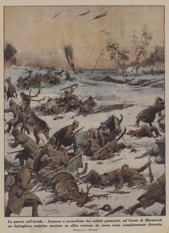Kriget i Arktis (Colour Litho) av Achille Beltrame