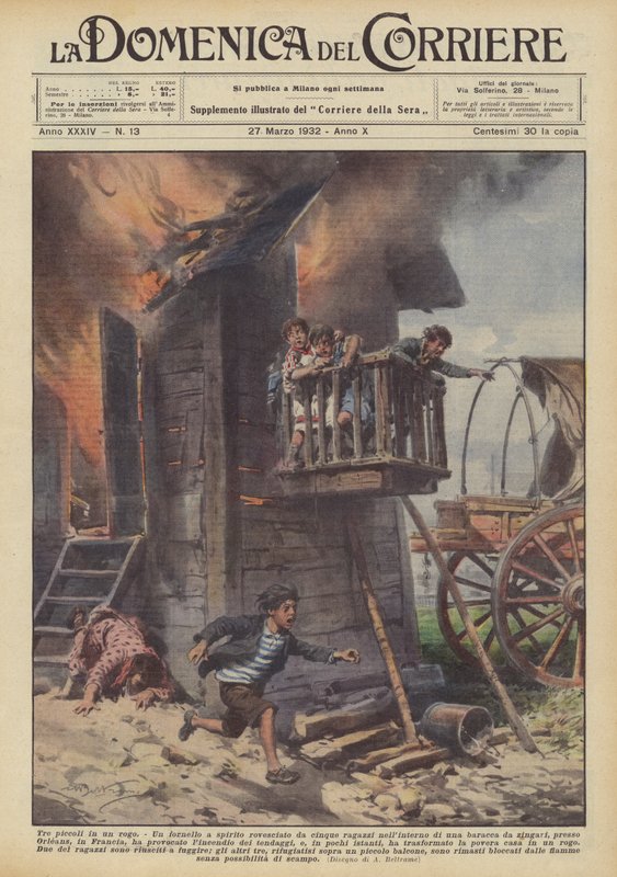 Tre små på en insats av Achille Beltrame