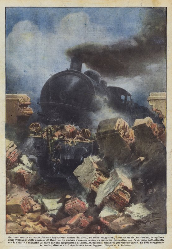 Ett tåg mot en vägg av Achille Beltrame