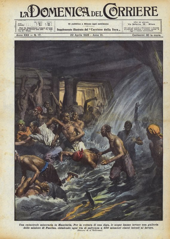 En gruvkatastrof i Manchuriet av Achille Beltrame