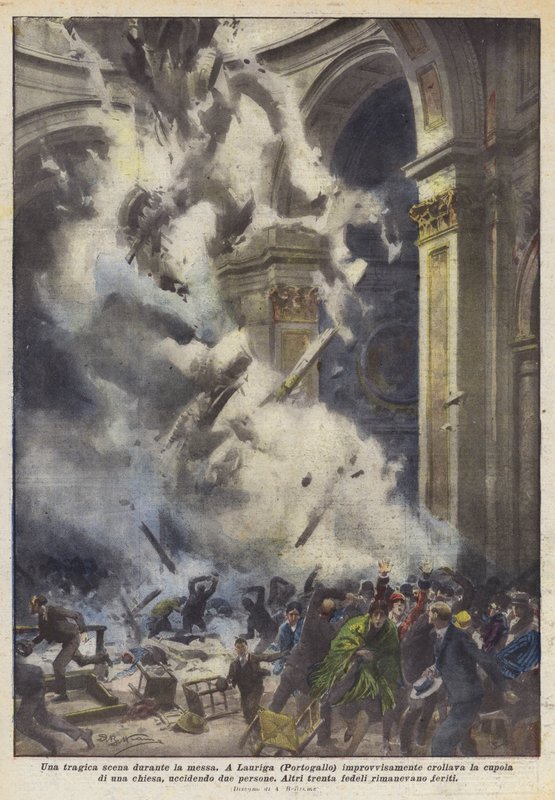 En tragisk scen under mässan av Achille Beltrame