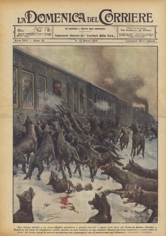 Ett märkligt överfall på ett tåg av Achille Beltrame