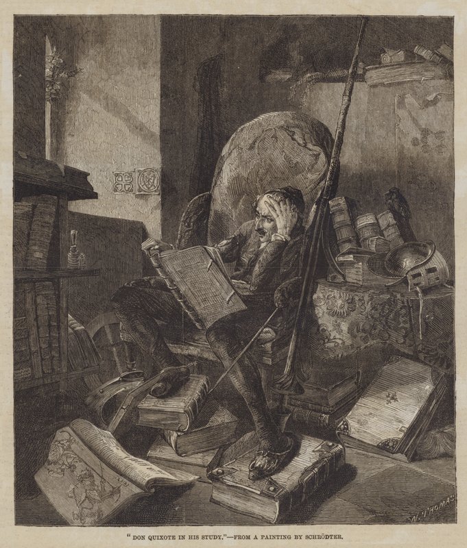 Don Quijote i sin studie av Adolf Schreyer