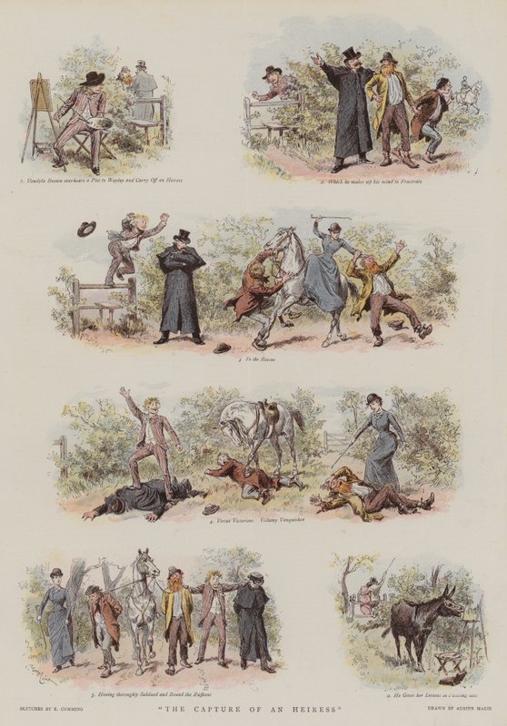 Fångandet av en arvtagare (chromolitho) av Adrien Emmanuel Marie