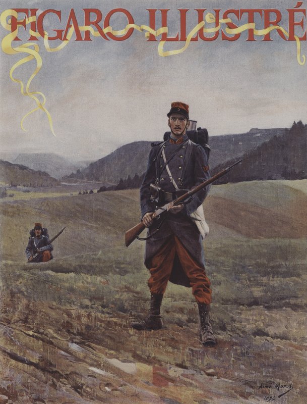 Dubbel Sentinel. Omslag till Le Figaro Illustre, april 1894 av Aime Nicolas after Morot
