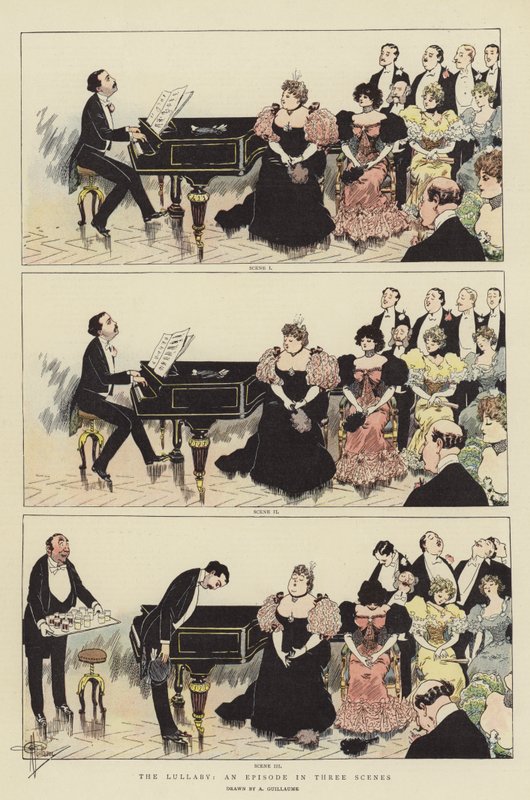 The Lullaby, an Episod in Three Scenes (chromolitho) av Albert Guillaume