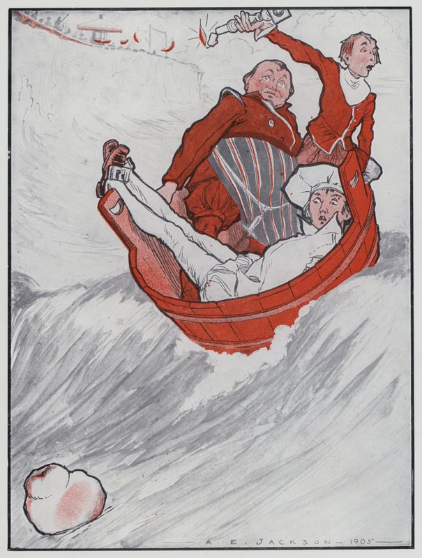 Rub-a-dub-dub (färg litho) av Albert Edward Jackson