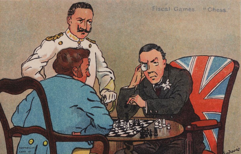 Skattespel, schack (färg litho) av Albert Jnr. Ludovici
