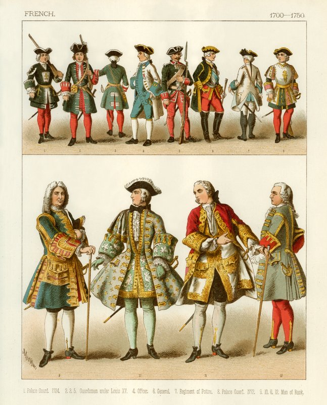 Franska dräkter 1700-1750 av Albert Kretschmer