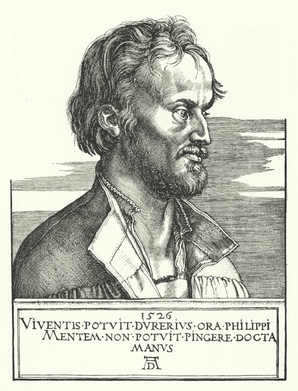 Philipp Melanchthon, tysk luthersk reformator av Albrecht Dürer