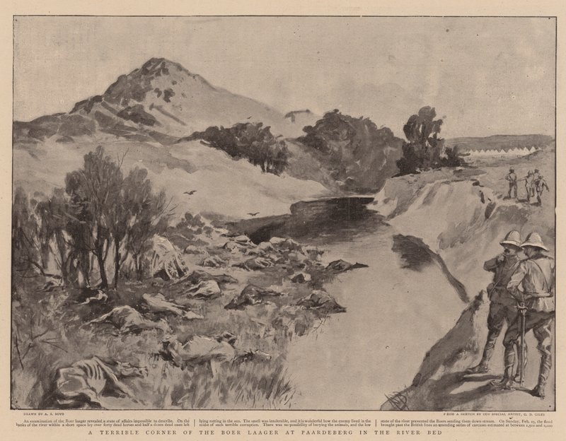 Ett fruktansvärt hörn av Boer Laager vid Paardeberg i flodbädden av Alexander Stuart Boyd