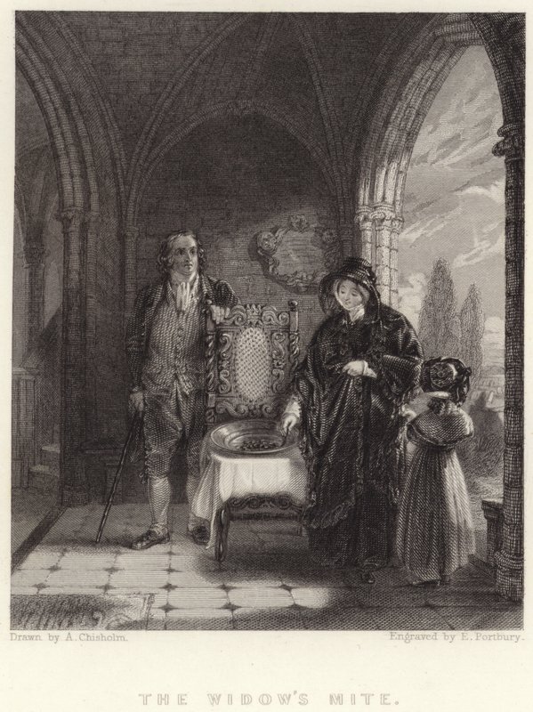 Änkans kvalster (gravyr) av Alexander (after) Chisholm