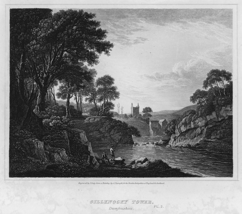 Gillknocky Tower, Dumfrieshire (gravyr) av Alexander (after) Nasmyth