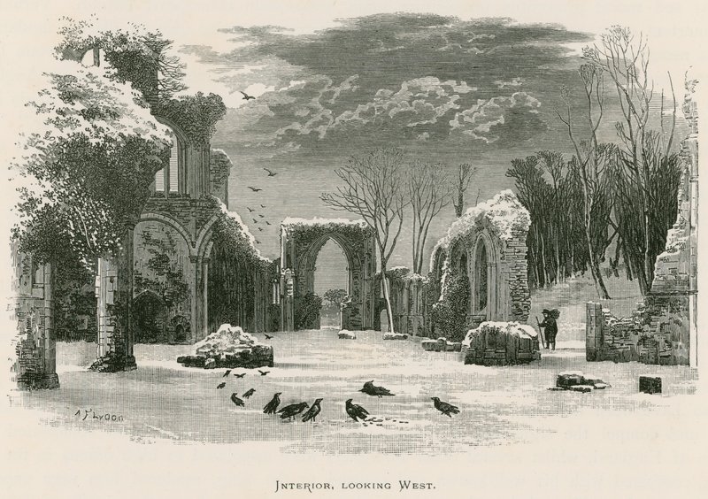 Netley Abbey, interiör, tittar västerut av Alexander Francis Lydon