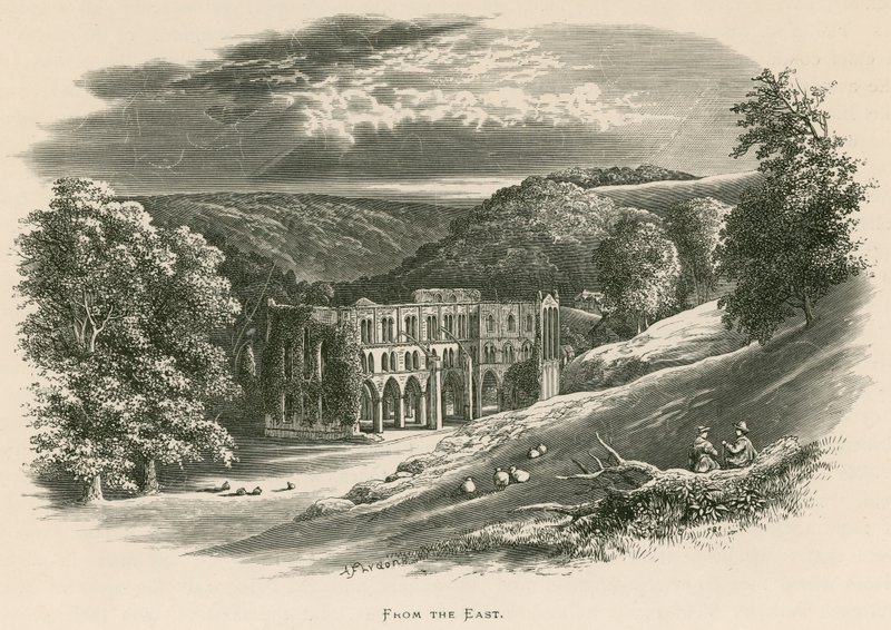 Rievaulx Abbey, från öster av Alexander Francis Lydon