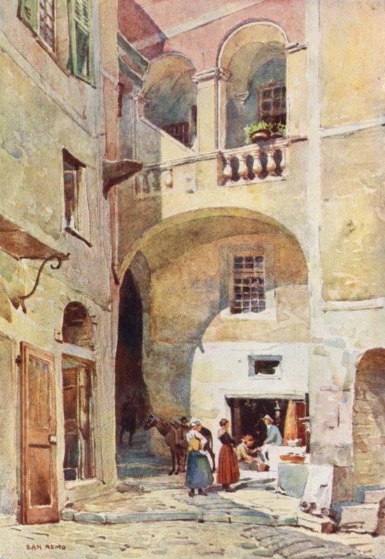 San Remo (färg litho) av Alexander Henry Hallam Murray