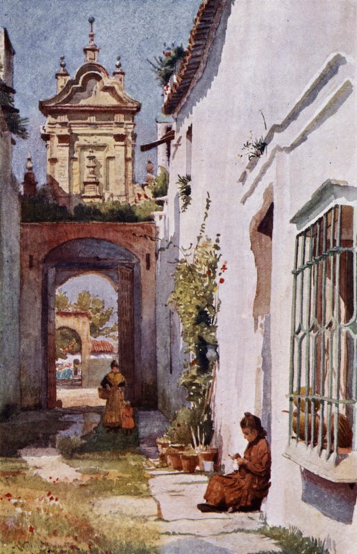 I Sevilla (färg litho) av Alexander Wallace Rimington