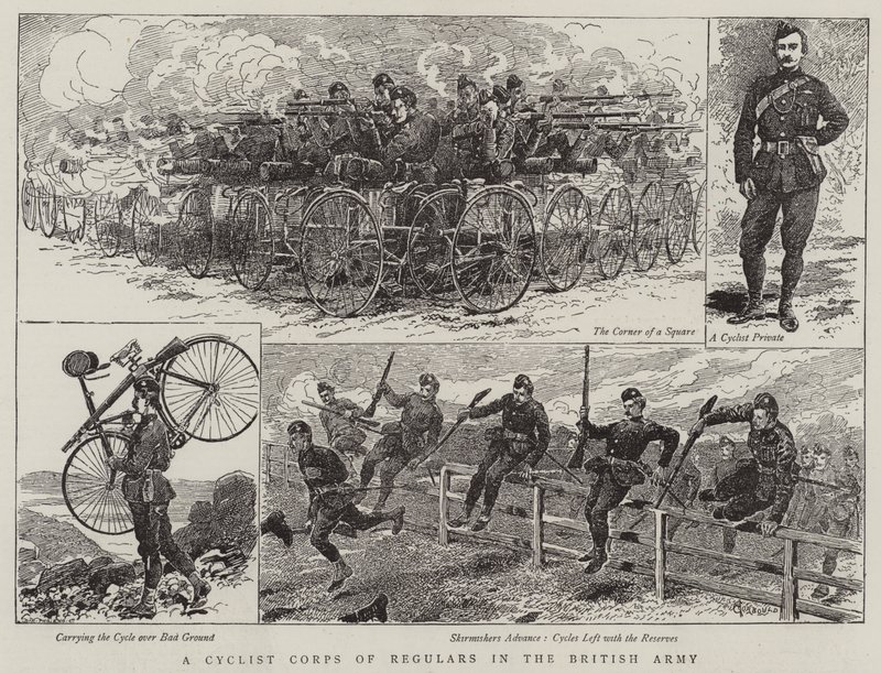 En Cyclist Corps of Regulars i den brittiska armén av Alfred Chantrey Corbould
