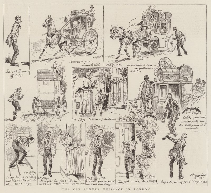 Cab Runner-strul i London av Alfred Chantrey Corbould