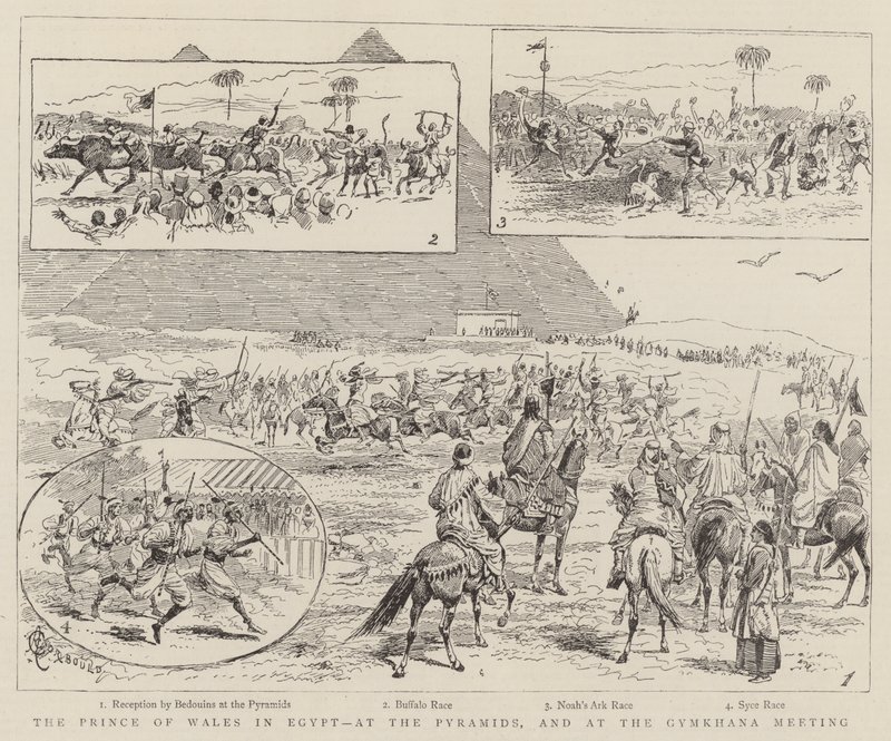 Prinsen av Wales i Egypten, vid pyramiderna och vid Gymkhana-mötet av Alfred Chantrey Corbould