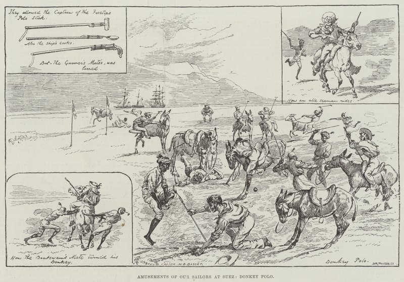 Våra sjömäns nöjen i Suez, åsnepolo av Alfred Courbould