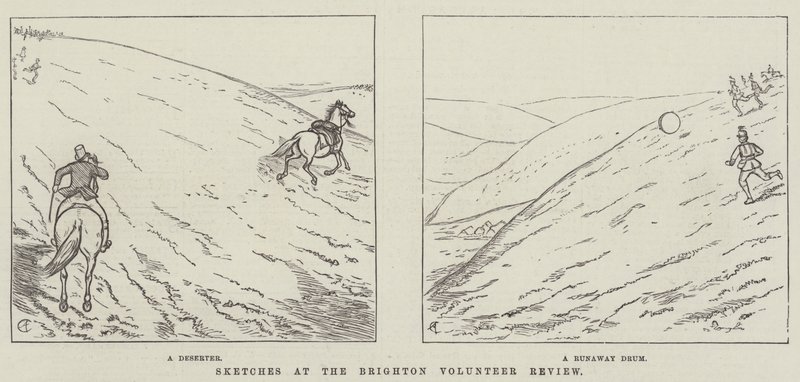 Skisser vid Brighton Volunteer Review av Alfred Crowquill