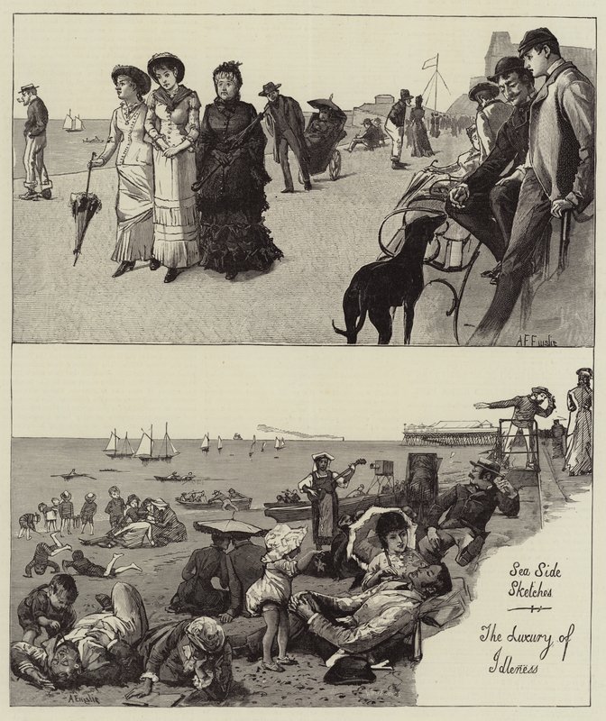 Sea Side Sketches, ledighetens lyx av Alfred Edward Emslie