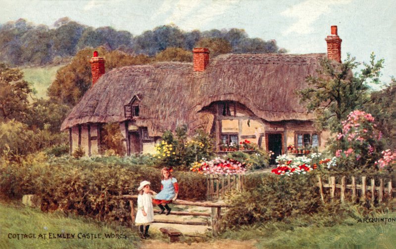 Stuga på Elmley Castle, Worcestershire av Alfred Robert Quinton