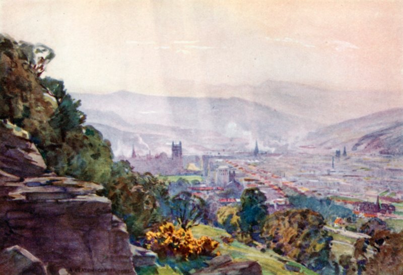 Bath, från Hampton Rocks (färg litho) av Alfred Heaton Cooper