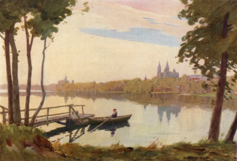 Danmark: Viborgs domkyrka (färg litho) av Alfred Heaton Cooper