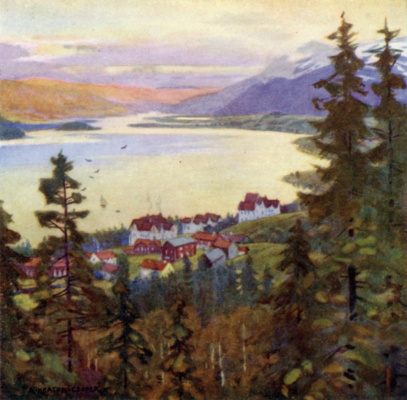 Lake och Village of Are av Alfred Heaton Cooper