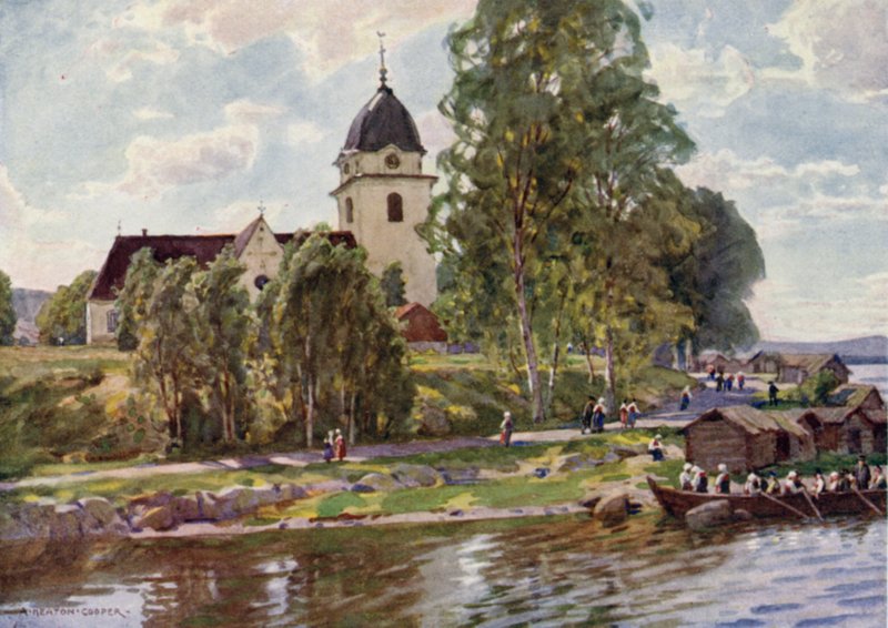 Söndag i Rattvik, Dalarna av Alfred Heaton Cooper
