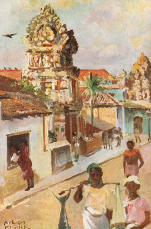 Hinduiska tempel, Colombo av Alfred Hugh Fisher