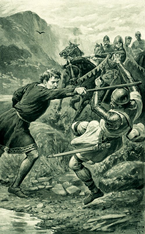 Wallace, attackerad av Lord Percys anhängare av Alfred Pearse
