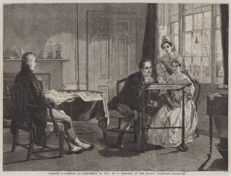 George Stephenson i Darlington 1823 av Alfred Rankley
