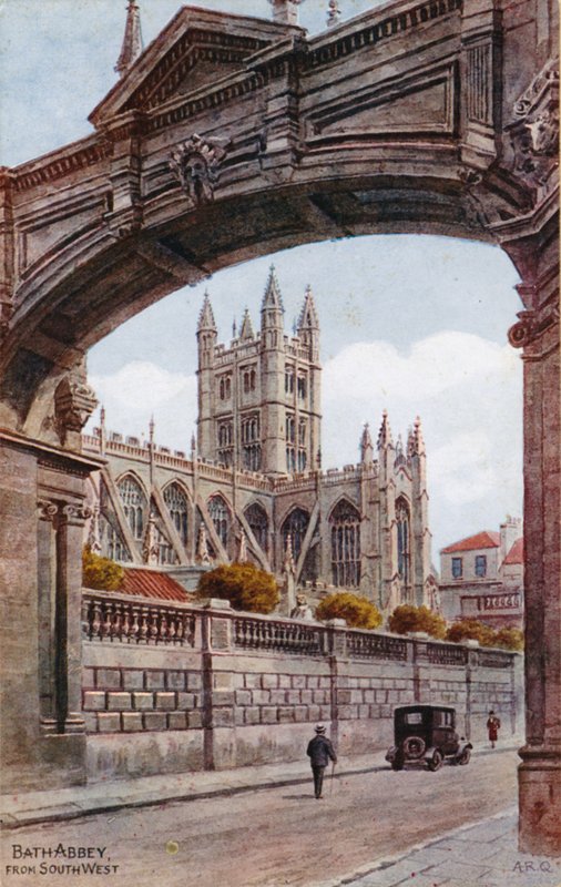 Bath Abbey, från sydväst av Alfred Robert Quinton