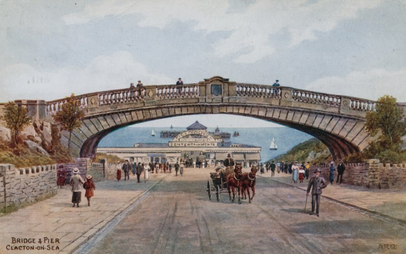 Bridge und Pier, Clacton-on-Sea av Alfred Robert Quinton