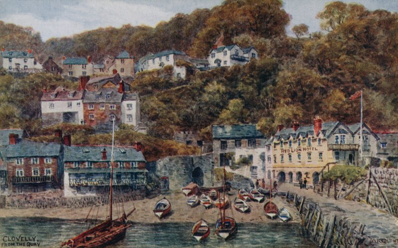 Clovelly från kajen av Alfred Robert Quinton
