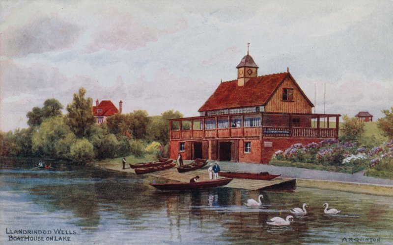 Llandrindod Wells, båthus vid sjön av Alfred Robert Quinton