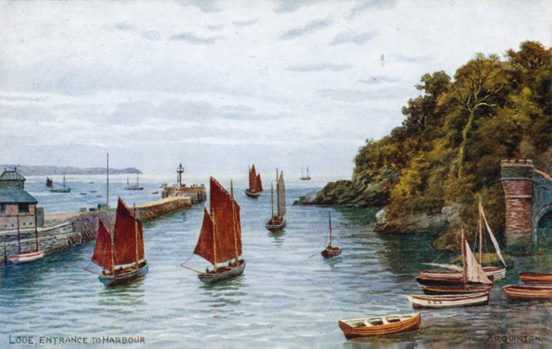 Looe, ingången till hamnen av Alfred Robert Quinton