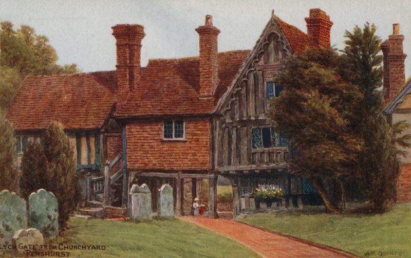 Lych Gate från Churchyard, Penshurst av Alfred Robert Quinton